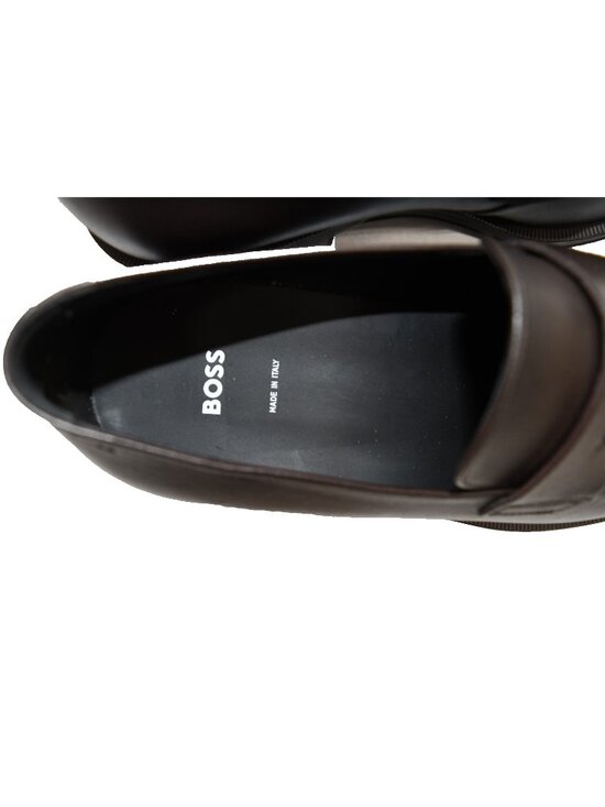 New! Boss Hugo Derreck Penny Loafer Shoes Brown 8 US M DD541 Made in Italy main image 4